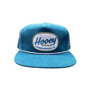 Hooey Golf Mens Corduroy Snapback Trucker Hat Local Teal Mid Profile Fit